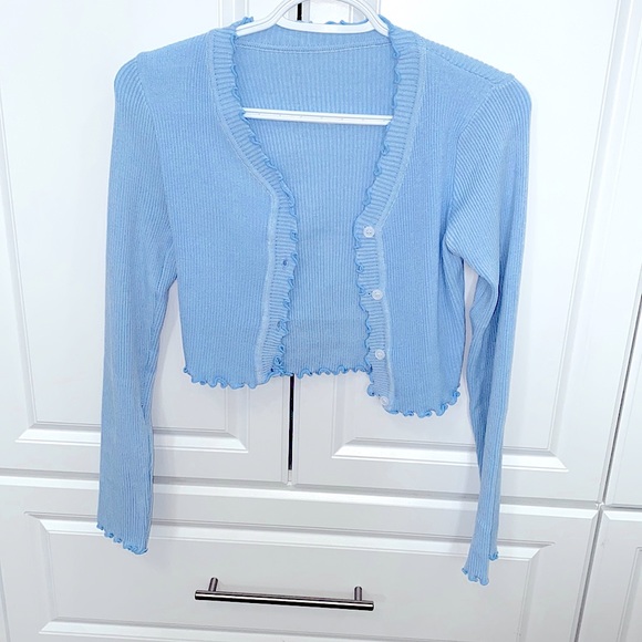 Light Blue Knitted Cardigan - Picture 1 of 2